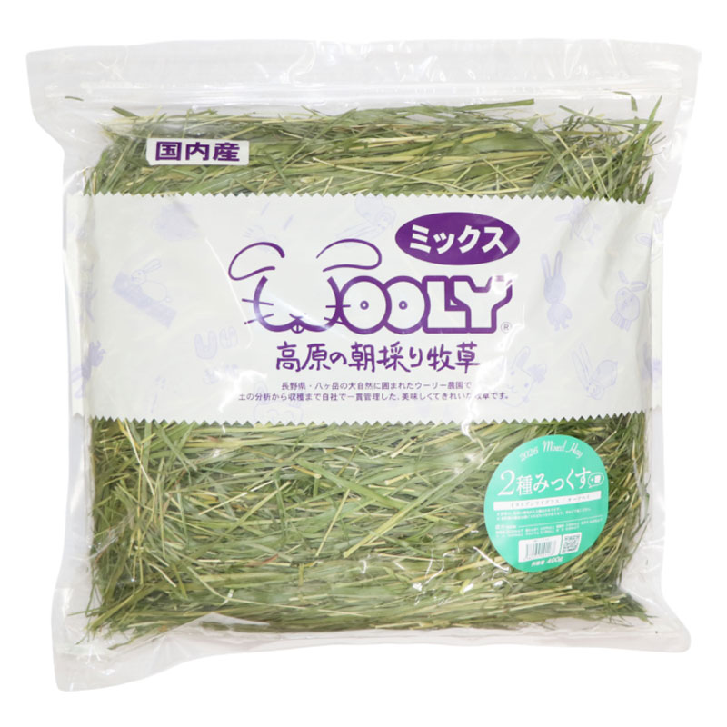 うさぎのしっぽ通販は、『高原の朝採り牧草 2種みっくす＋麦 400g