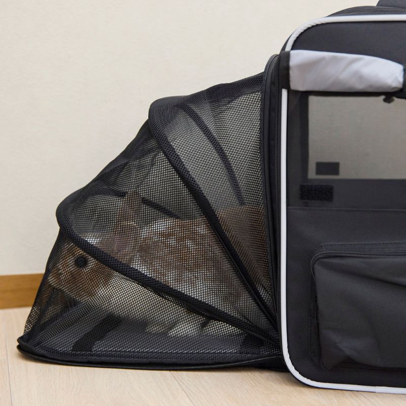 うさぎのしっぽ通販は、『ペット用拡張型キャリーバッグ グレー』を