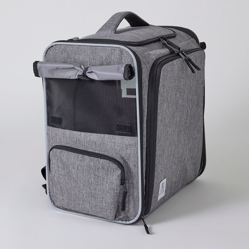 ペット用キャリーバッグ リュック型 グレー新品　美品 うさぎのしっぽ通販は、『ペット用拡張型キャリーバッグ グレー』を